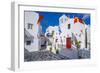 View of chapel and whitewashed narrow street, Mykonos Town, Mykonos, Cyclades Islands, Aegean Sea-Frank Fell-Framed Photographic Print