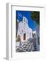 View of chapel and whitewashed narrow street, Mykonos Town, Mykonos, Cyclades Islands, Aegean Sea-Frank Fell-Framed Photographic Print