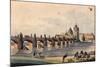 View of Charles Bridge from Kampa Island, Prague, C.1810-null-Mounted Giclee Print