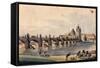 View of Charles Bridge from Kampa Island, Prague, C.1810-null-Framed Stretched Canvas