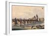 View of Charles Bridge from Kampa Island, Prague, C.1810-null-Framed Giclee Print