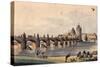 View of Charles Bridge from Kampa Island, Prague, C.1810-null-Stretched Canvas