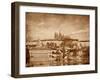 View of Charles Bridge over Vltava River and Gradchany (Prague Castle) and St. Vitus Cathedral Vint-f9photos-Framed Photographic Print