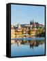 View of Charles Bridge over Vltava River and Gradchany (Prague Castle) and St. Vitus Cathedral-f9photos-Framed Stretched Canvas