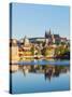 View of Charles Bridge over Vltava River and Gradchany (Prague Castle) and St. Vitus Cathedral-f9photos-Stretched Canvas