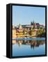 View of Charles Bridge over Vltava River and Gradchany (Prague Castle) and St. Vitus Cathedral-f9photos-Framed Stretched Canvas