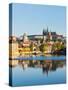 View of Charles Bridge over Vltava River and Gradchany (Prague Castle) and St. Vitus Cathedral-f9photos-Stretched Canvas