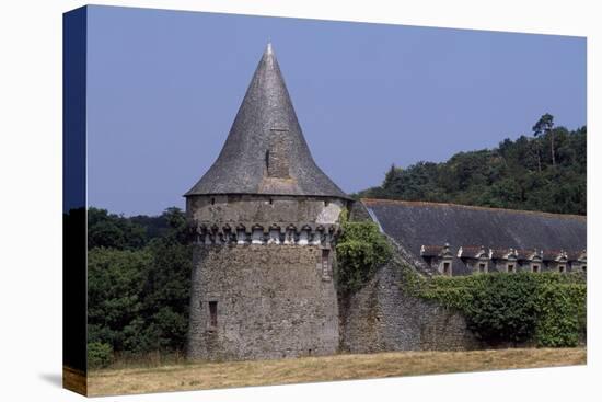 View of Chateau De Landal, Broualan, Brittany, France 15th-19th Century-null-Stretched Canvas