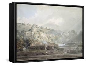 View of Chepstow-Thomas Girtin-Framed Stretched Canvas