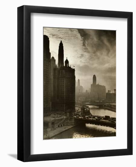 View of Chicago Sky and Skyscrapers-null-Framed Photographic Print