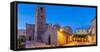 View of Chiesa Parrocchiale di S. Paolo Apostolo church at dusk, Olbia, Sardinia, Mediterranean-Frank Fell-Framed Stretched Canvas