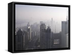 View of China Life Building Looking Towards Nanpu Bridge, Shanghai, China, Asia-Purcell-Holmes-Framed Stretched Canvas