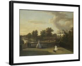 View of Chiswick Villa from a Balcony Above the Cascade with the Lake, 1742-George Lambert-Framed Giclee Print