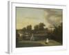 View of Chiswick Villa from a Balcony Above the Cascade with the Lake, 1742-George Lambert-Framed Giclee Print