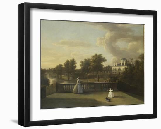 View of Chiswick Villa from a Balcony Above the Cascade with the Lake, 1742-George Lambert-Framed Giclee Print