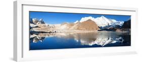 View of Cho Oyu Mirroring in Lake - Cho Oyu Base Camp - Everest Trek - Nepal-Daniel Prudek-Framed Photographic Print