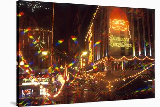 View of Christmas Decorations, Kowloon, Hong Kong, China-Dallas and John Heaton-Stretched Canvas