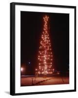 View of Christmas Tree Made of Metal Pipes-null-Framed Photographic Print