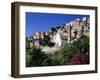 View of Church and Village on Hillside, Lumio, Near Calvi, Mediterranean, France-Ruth Tomlinson-Framed Photographic Print