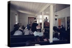 View of Churchgoers as They Listen to a Service, on Edisto Island, South Carolina, 1956-Walter Sanders-Stretched Canvas