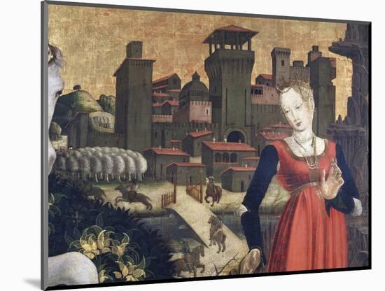 View of City and Castle, Detail of St George Fighting Dragon-null-Mounted Giclee Print