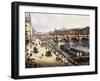 View of City and Pont-Neuf from Bank of Louvre, 1832-Giuseppe Canella-Framed Giclee Print