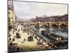 View of City and Pont-Neuf from Bank of Louvre, 1832-Giuseppe Canella-Mounted Giclee Print