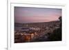 View of City and Ports at Dusk from Paseo 21 De Mayo, Cerro Playa Ancha, Valparaiso-Ben Pipe-Framed Photographic Print