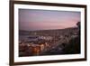 View of City and Ports at Dusk from Paseo 21 De Mayo, Cerro Playa Ancha, Valparaiso-Ben Pipe-Framed Photographic Print