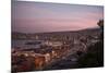 View of City and Ports at Dusk from Paseo 21 De Mayo, Cerro Playa Ancha, Valparaiso-Ben Pipe-Mounted Photographic Print