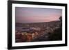 View of City and Ports at Dusk from Paseo 21 De Mayo, Cerro Playa Ancha, Valparaiso-Ben Pipe-Framed Photographic Print