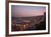 View of City and Ports at Dusk from Paseo 21 De Mayo, Cerro Playa Ancha, Valparaiso-Ben Pipe-Framed Photographic Print