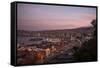 View of City and Ports at Dusk from Paseo 21 De Mayo, Cerro Playa Ancha, Valparaiso-Ben Pipe-Framed Stretched Canvas