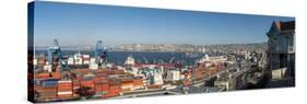 View of City and Ports from Paseo 21 De Mayo, Cerro Playa Ancha, Valparaiso-Ben Pipe-Stretched Canvas