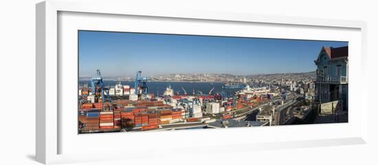 View of City and Ports from Paseo 21 De Mayo, Cerro Playa Ancha, Valparaiso-Ben Pipe-Framed Photographic Print