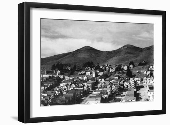 View of City and Twin Peaks - San Francisco, CA-Lantern Press-Framed Art Print