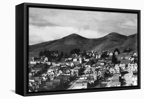 View of City and Twin Peaks - San Francisco, CA-Lantern Press-Framed Stretched Canvas