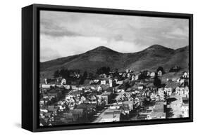 View of City and Twin Peaks - San Francisco, CA-Lantern Press-Framed Stretched Canvas