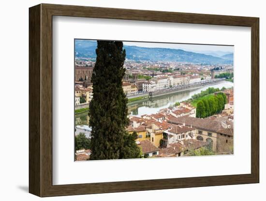 View of City Center of Florence, River Arno, Florence (Firenze), Tuscany, Italy, Europe-Nico Tondini-Framed Photographic Print