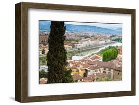 View of City Center of Florence, River Arno, Florence (Firenze), Tuscany, Italy, Europe-Nico Tondini-Framed Photographic Print