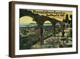 View of City from a Mission, Panama-CA Expo - San Diego, CA-Lantern Press-Framed Art Print