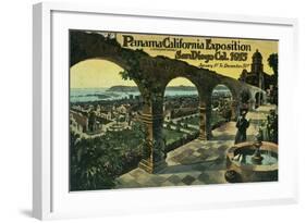 View of City from a Mission, Panama-CA Expo - San Diego, CA-Lantern Press-Framed Art Print