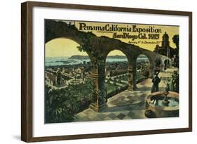 View of City from a Mission, Panama-CA Expo - San Diego, CA-Lantern Press-Framed Art Print