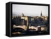 View of City from Calton Hill, Edinburgh, Lothian, Scotland, United Kingdom-Michael Jenner-Framed Stretched Canvas