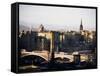 View of City from Calton Hill, Edinburgh, Lothian, Scotland, United Kingdom-Michael Jenner-Framed Stretched Canvas