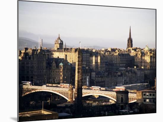View of City from Calton Hill, Edinburgh, Lothian, Scotland, United Kingdom-Michael Jenner-Mounted Photographic Print