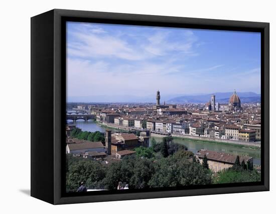 View of City from Piazzale Michelangelo, Florence, Tuscany, Italy-Hans Peter Merten-Framed Stretched Canvas