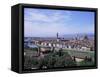 View of City from Piazzale Michelangelo, Florence, Tuscany, Italy-Hans Peter Merten-Framed Stretched Canvas