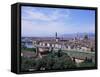 View of City from Piazzale Michelangelo, Florence, Tuscany, Italy-Hans Peter Merten-Framed Stretched Canvas