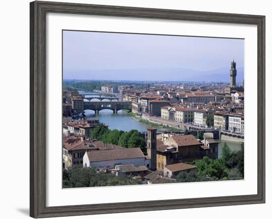 View of City from Piazzale Michelangelo, Florence, Tuscany, Italy-Hans Peter Merten-Framed Photographic Print